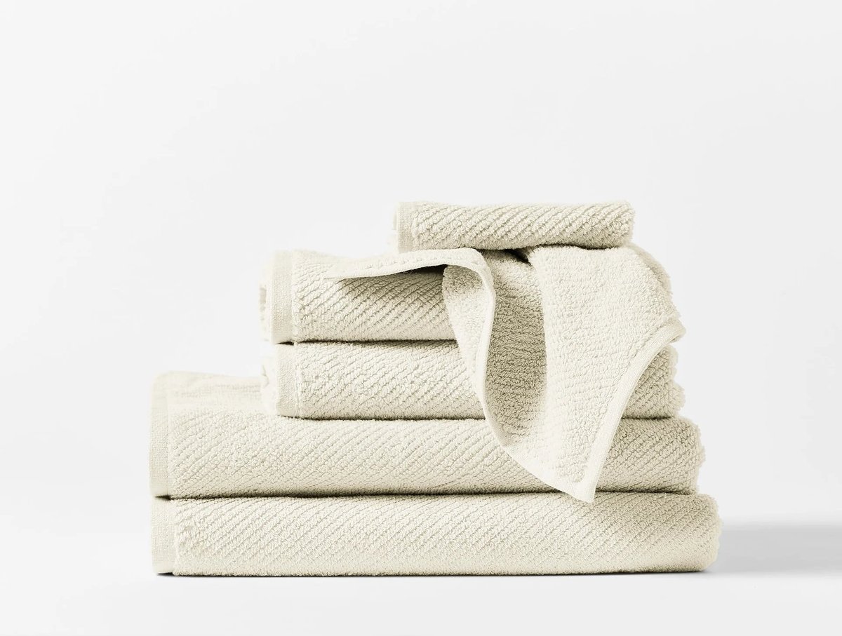 Undyed twill weave organic cotton towels — Coyuchi